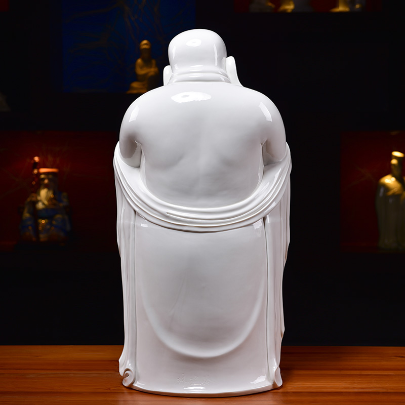 Yutang dai Lin Jiansheng manually signed laughing Buddha hall large porcelain decorative furnishing articles/26 inches congratulations maitreya D03-43