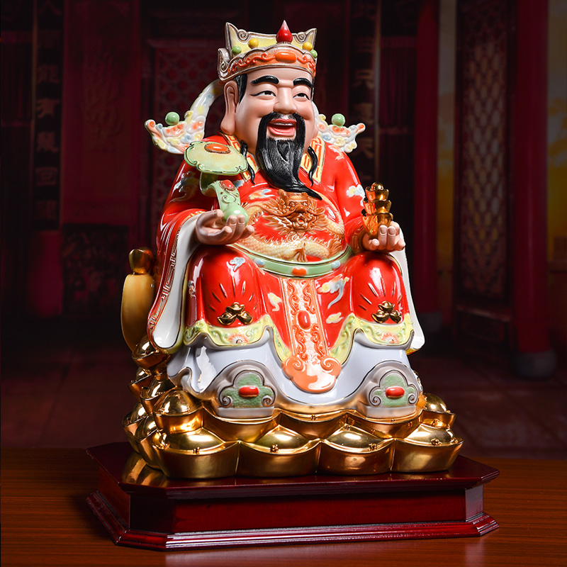 Yutang dai ceramic culture wealth of Buddha enshrined furnishing articles store opening gifts/glaze color sit treasure under the god of wealth