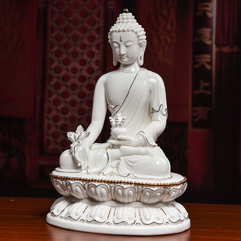 The see colour white porcelain yutang dai dehua medicine The guru Buddha amitabha Buddha furnishing articles ceramic its/D46-25 e