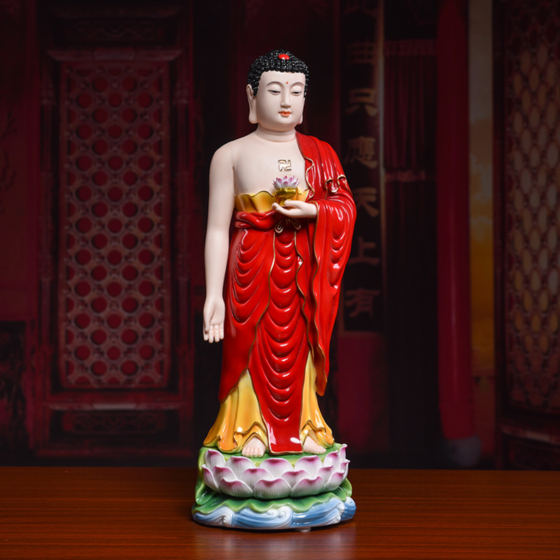 Yutang dai ceramic 17 inch western three holy spirit like home worship amitabha Buddha guanyin momentum to furnishing articles