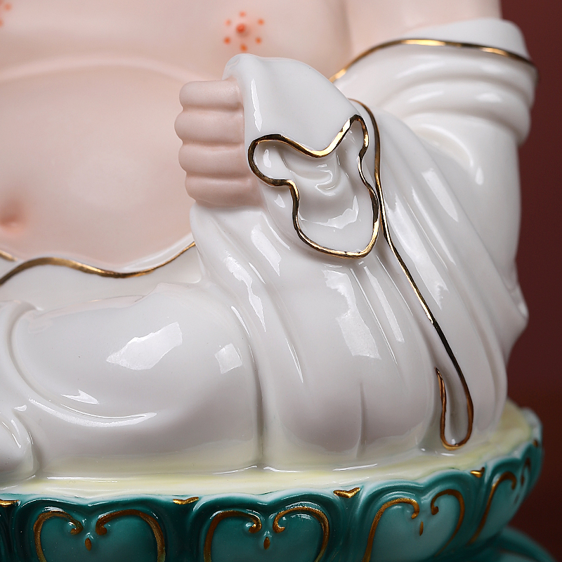 Yutang dai ceramic paint color smiling Buddha home home furnishing articles smiling Buddha sit full lotus and heavily coloured drawing or pattern