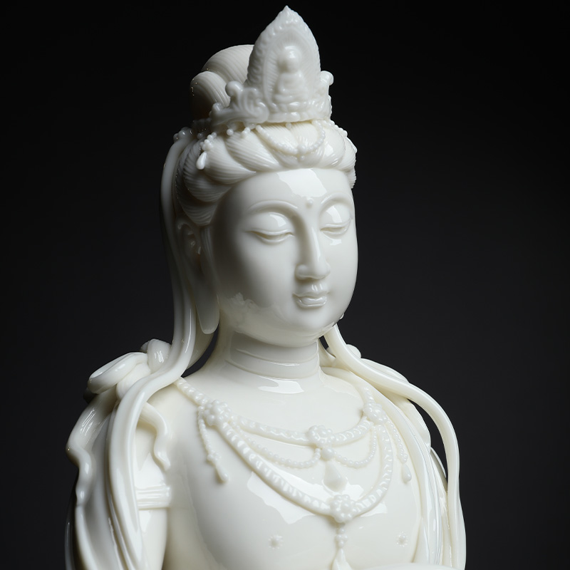 Yutang dai Zheng Jinxing manually signed dehua ceramic Buddha putuoshan guanyin order not go guanyin/D18-39