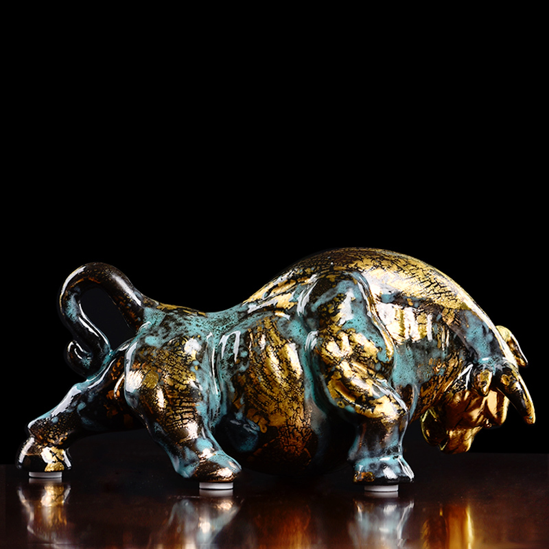 Yutang dai bronze see sitting room ceramics handicraft decoration decoration, cow the mythical wild animal people gifts god beast furnishing articles