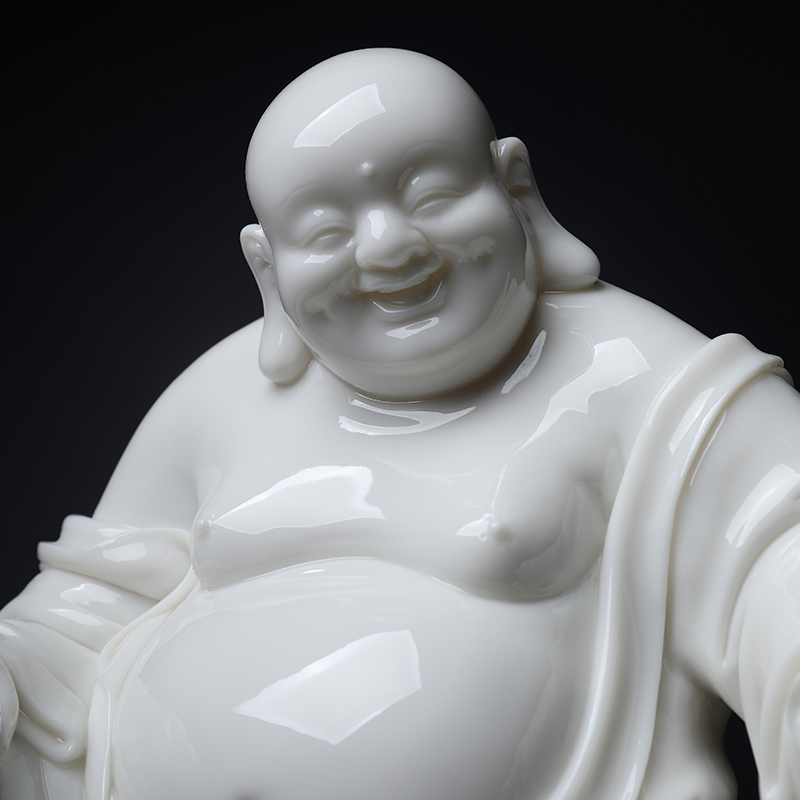 Yutang dai dehua white porcelain ceramic laughing Buddha maitreya Buddha furnishing articles creative decoration/ginseng