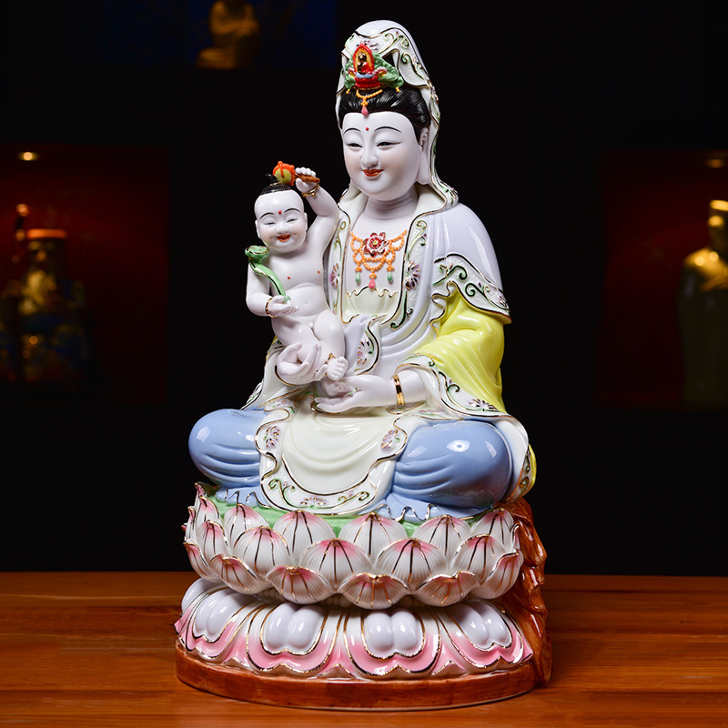 Yutang dai ceramic glaze color avalokitesvara like SongZi son guanyin Buddha offering home furnishing articles at home