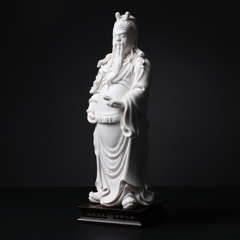 Yutang dai dehua white porcelain its art Su Youde Sir Zhong gods enshrined furnishing articles 14 inches duke guan stands resemble