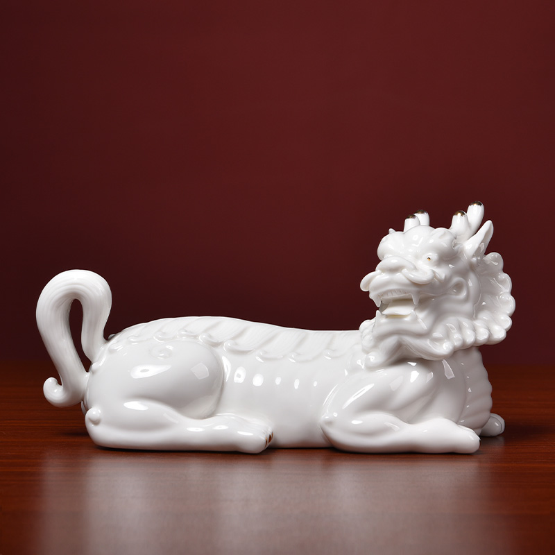 God beast effort yutang dai dehua white porcelain earth treasure bodhisattva mount buddhist supplies home furnishing articles