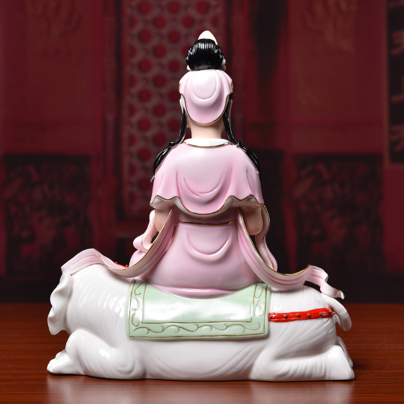 Yutang dai consecrate Buddha sitting room ceramics handicraft furnishing articles/purple color manjusri, samantabhadra bodhisattva three SAN hua yan