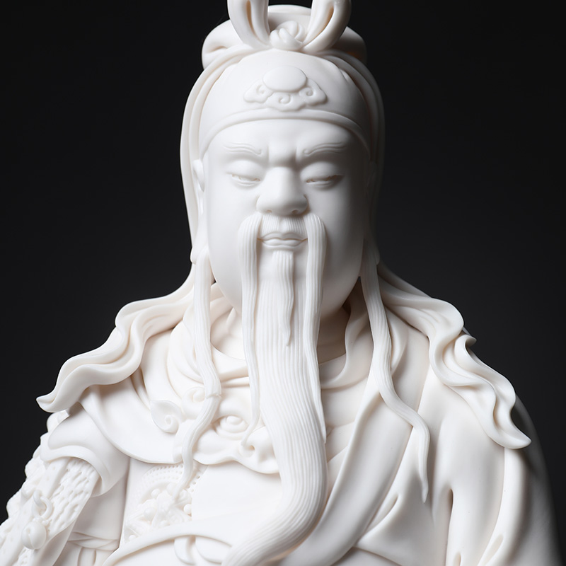 Yutang dai dehua white porcelain its art Su Youde Sir Zhong gods enshrined furnishing articles 14 inches duke guan stands resemble