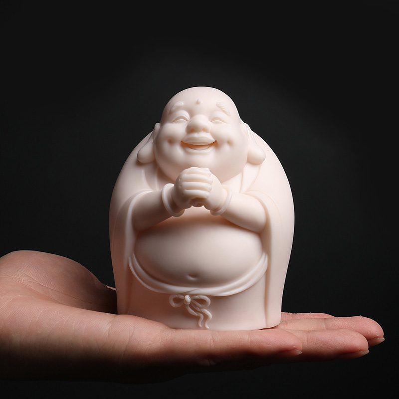 Yutang dai jade red dehua porcelain with smiling Buddha Buddha maitreya pot - bellied peace onboard small figure of Buddha Buddha decorative furnishing articles