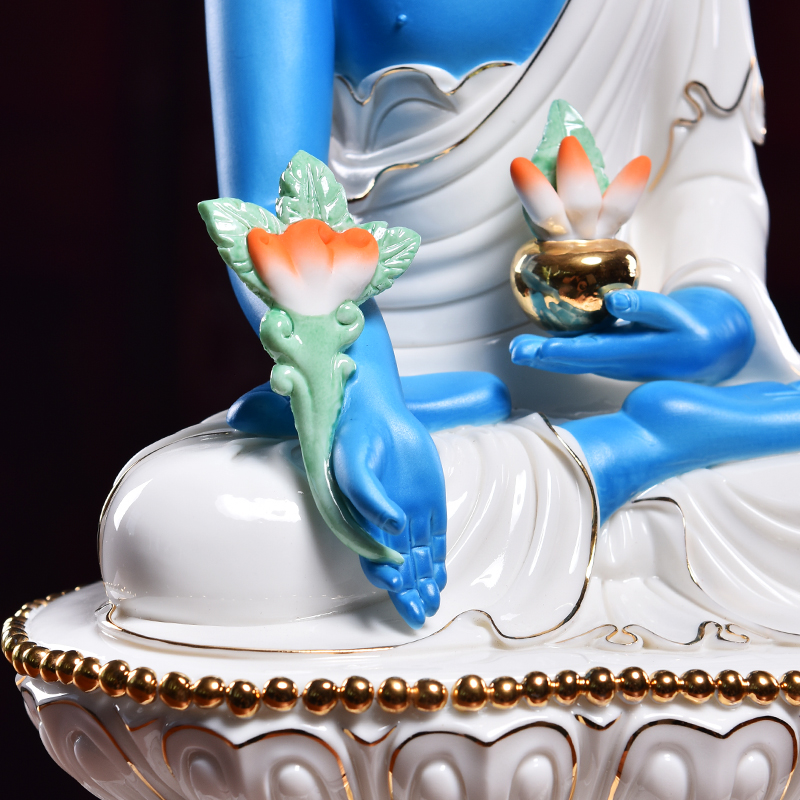 Yutang dai ceramic Buddha with sect medicine the guru Buddha Buddha Buddha furnishing articles Oriental medicine lapis lazuli light of medicine the guru Buddha