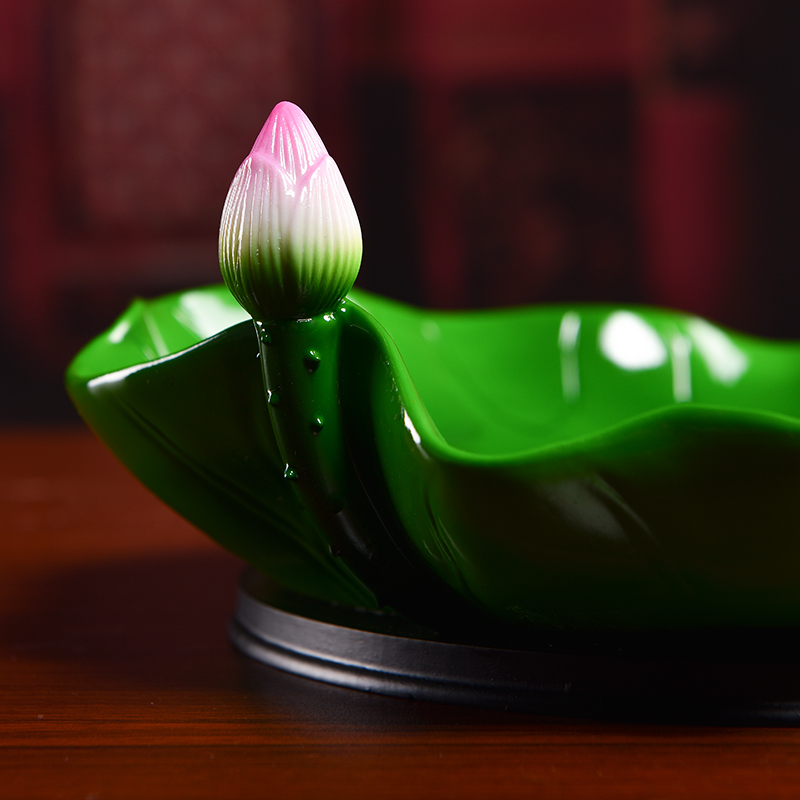 Yutang dai ceramic fruit bowl sitting room for household consecrate Buddha with supplies before the Buddha Buddha lotus leaf compote furnishing articles