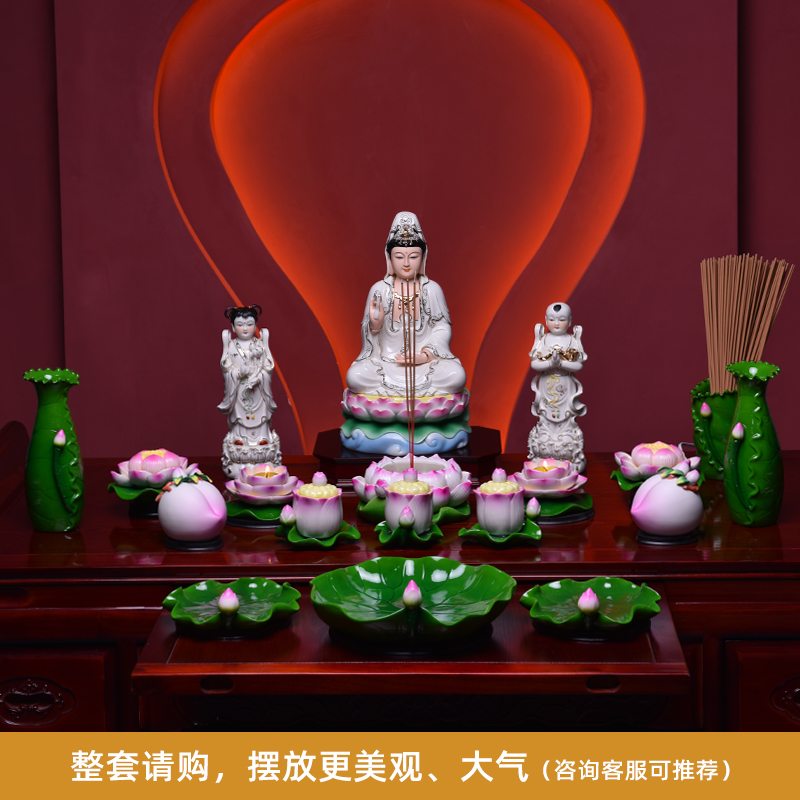 Yutang dai ceramic fruit bowl sitting room for household consecrate Buddha with supplies before the Buddha Buddha lotus leaf compote furnishing articles