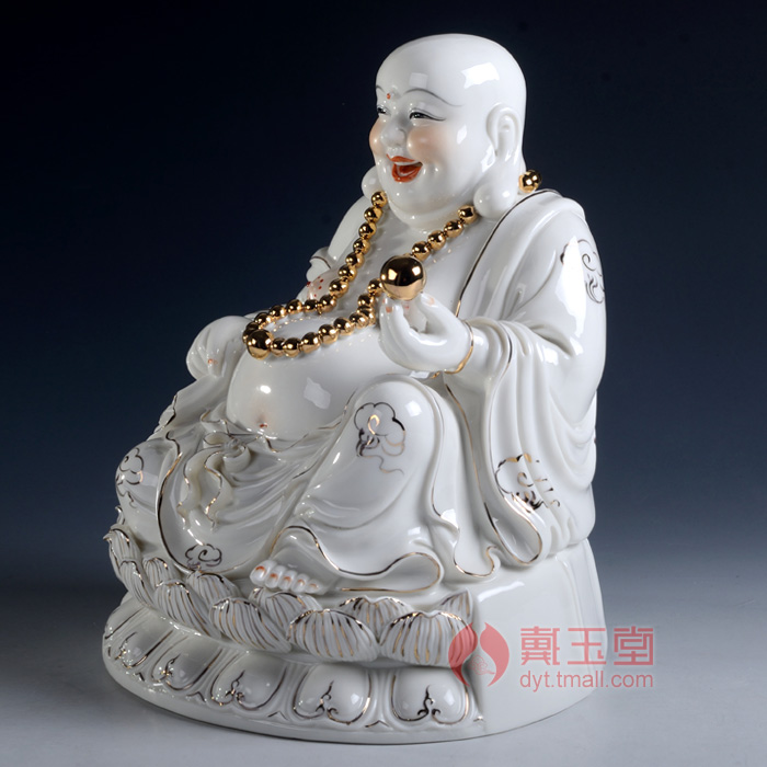 Yutang dai home smiling Buddha maitreya ceramic Buddha Buddha home furnishing articles/a bigger opening gifts