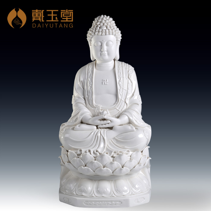 Yutang dai ceramic guanyin tathagata/16 earth treasure bodhisattva "20" ruyi lotus retinues three holy D21-08