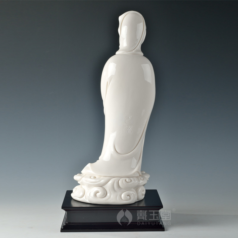 Yutang dai of the masters of dehua white porcelain Su Youde porcelain carving art/13 "xiangyun guanyin D29-24