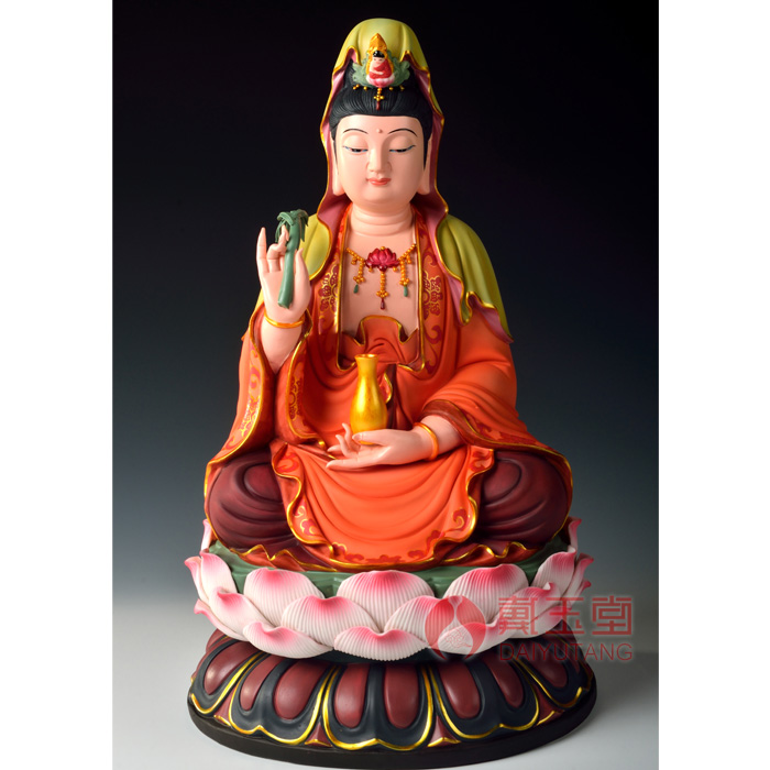 Yutang dai ceramics features arts and crafts of Buddha furnishing articles/13 inches color lotus three holy D06-47 in the west