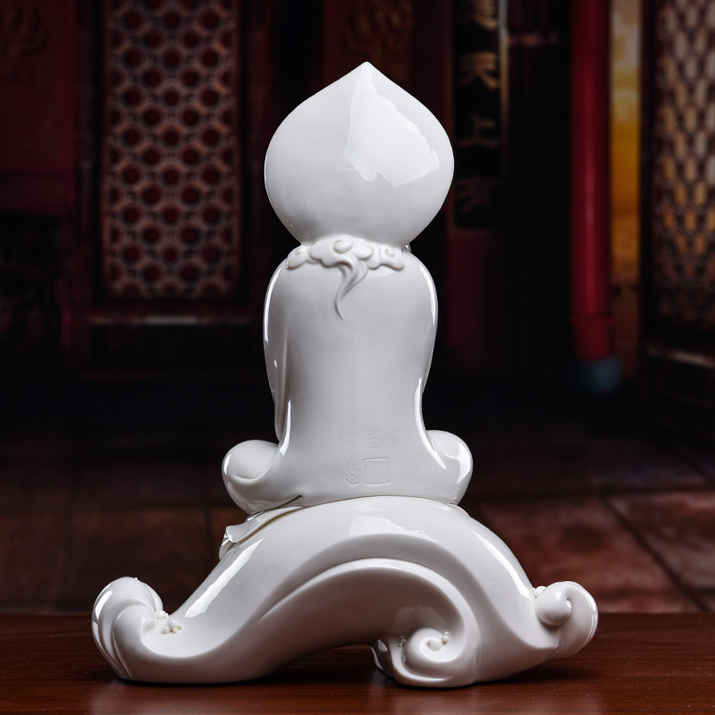 Jian - pin Lin yutang dai dehua white porcelain guanyin Buddha furnishing articles 13 inches meditation guanyin purdue liberation/D26-33