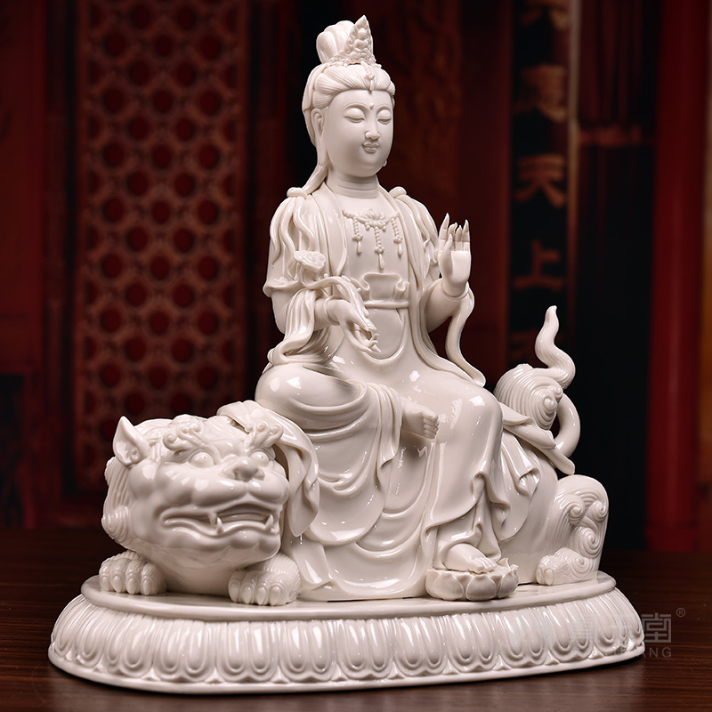 Yutang dai dehua ceramic household Buddha crafts home furnishing articles/manjusri bodhisattva PuXianPu Mr