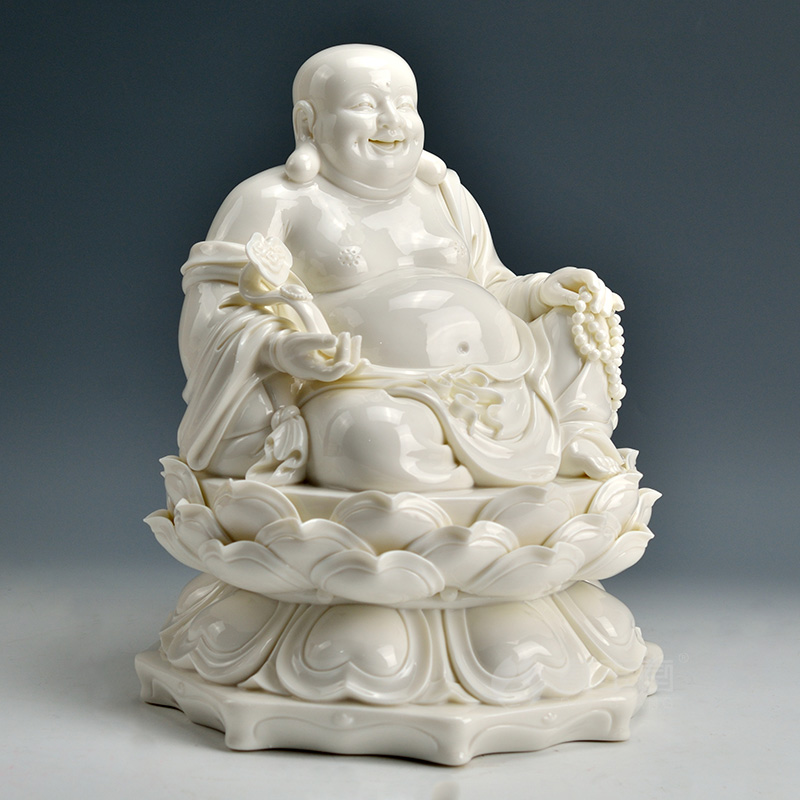 Yutang dai dehua white porcelain pot - bellied laughing Buddha statute furnishing articles/by GuLian ruyi maitreya D01-033