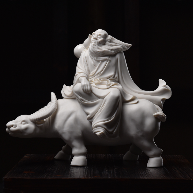 Yutang dai of the masters of dehua white porcelain Su Xianzhong ceramics art porcelain carving master/Lao tze through