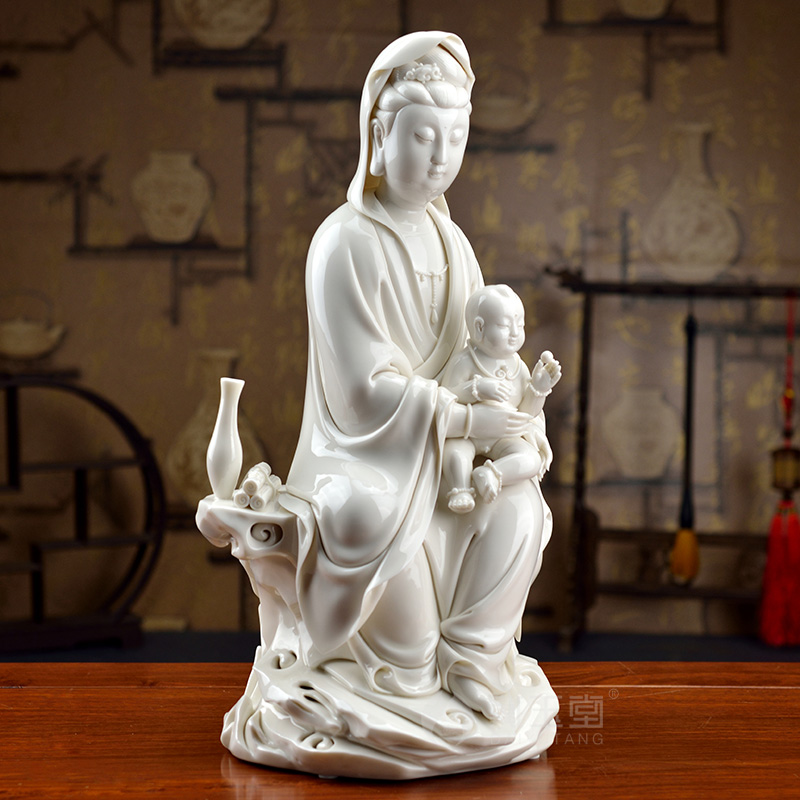 Yutang dai kwan Yin - statute furnishing articles dehua white porcelain ceramics handicraft/SongZi guanyin D26-17