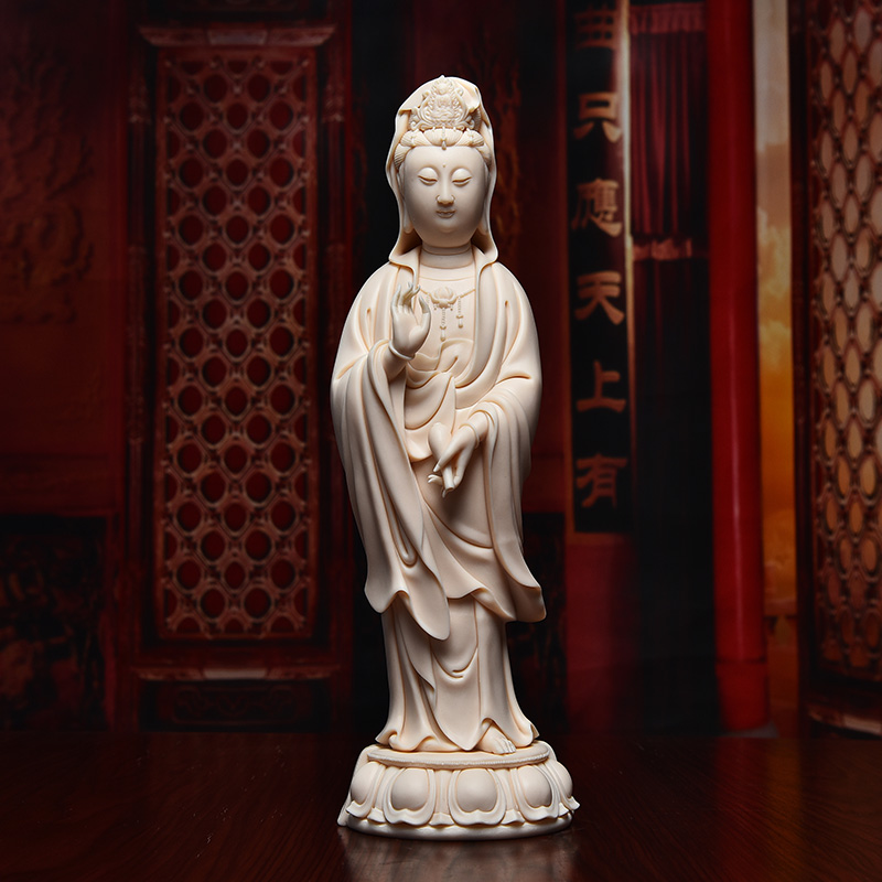 Yutang dai dehua ceramic 12 inches west three furnishing articles furnishing articles collection of handicraft its Lin Luyang st figure of Buddha