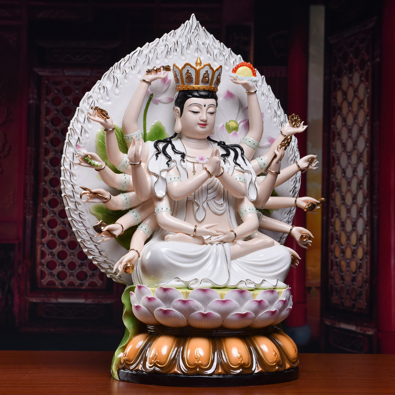 Yutang dai ceramic paint color 20 inches must mention the mother goddess of mercy Buddha household decorative furnishing articles/D17-107