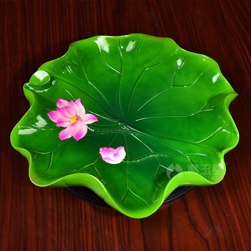 Yutang dai for ceramic plate household consecrate fruit bowl Buddha Buddha with supplies Buddha before furnishing articles 9 inch lotus fruit tray