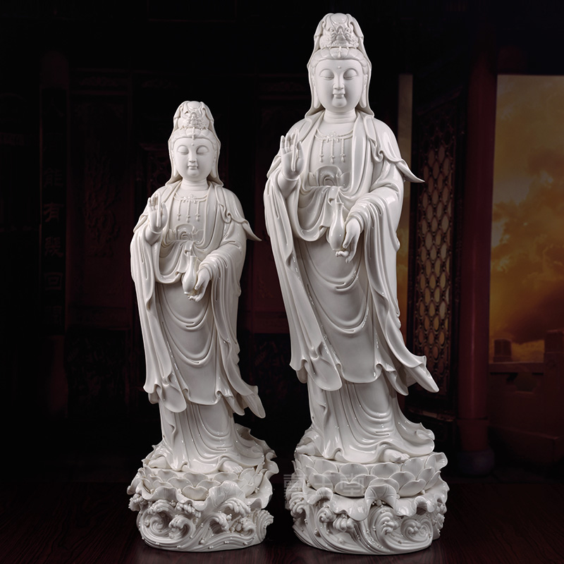 Yutang dai dehua white porcelain guanyin Buddha to occupy the home furnishing articles 28 inch lotus avalokitesvara like