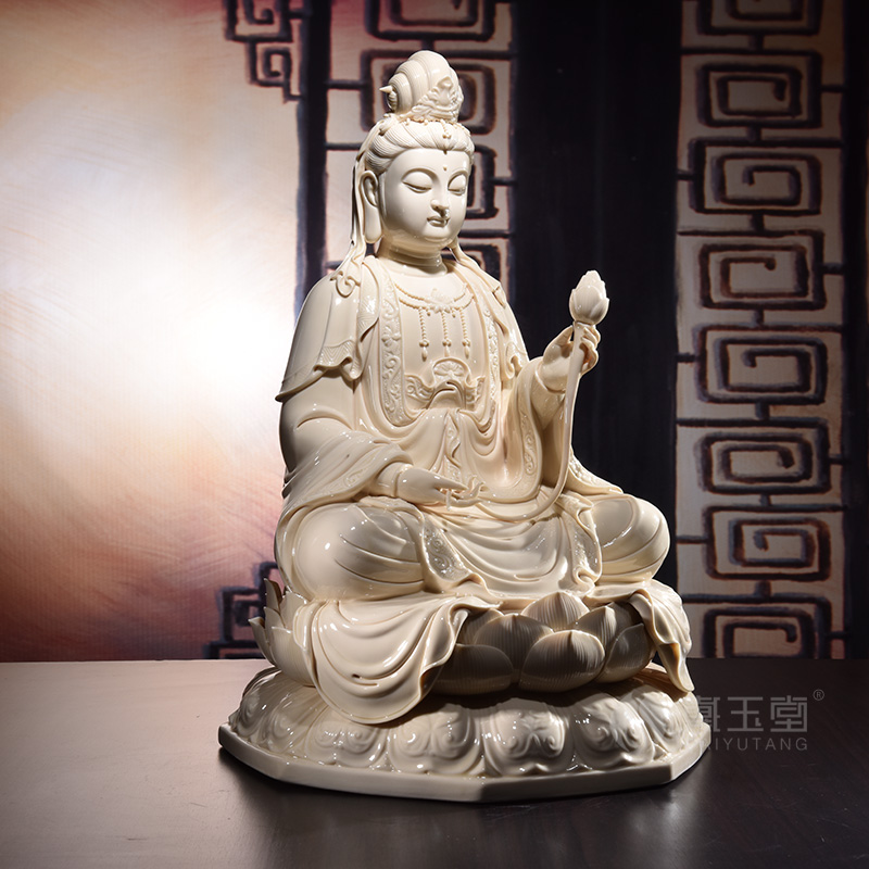 Yutang dai home three holy 18 "antique jade Buddha furnishing articles western yellow D06 trend to bodhisattva porcelain - 41