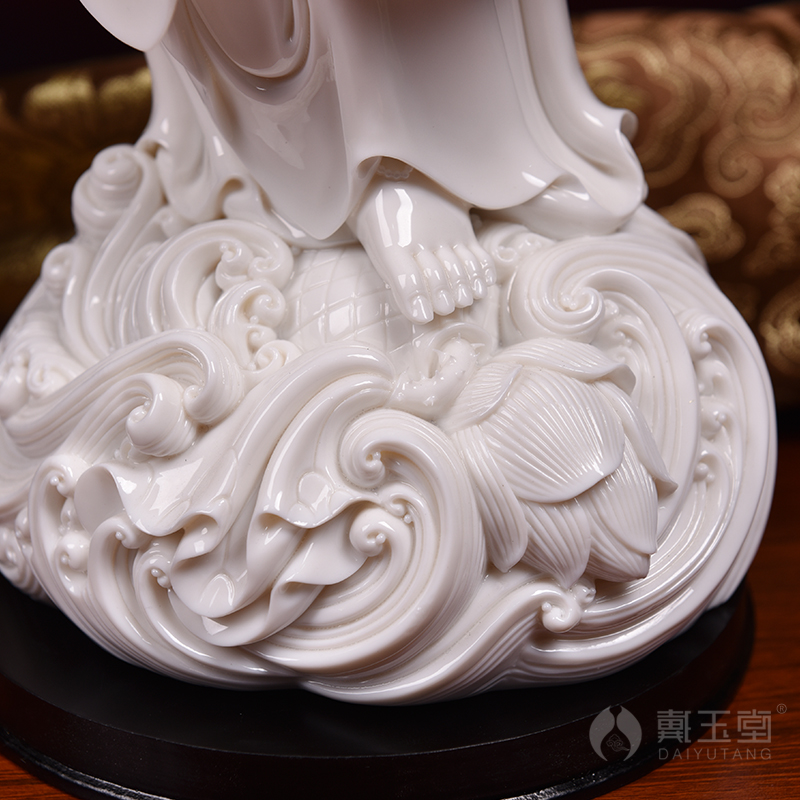 Yutang dai Lin Luyang master autograph set limit to 100 white marble statute of 18 inches across indicates the sea goddess of mercy corps D01 porcelain - 003