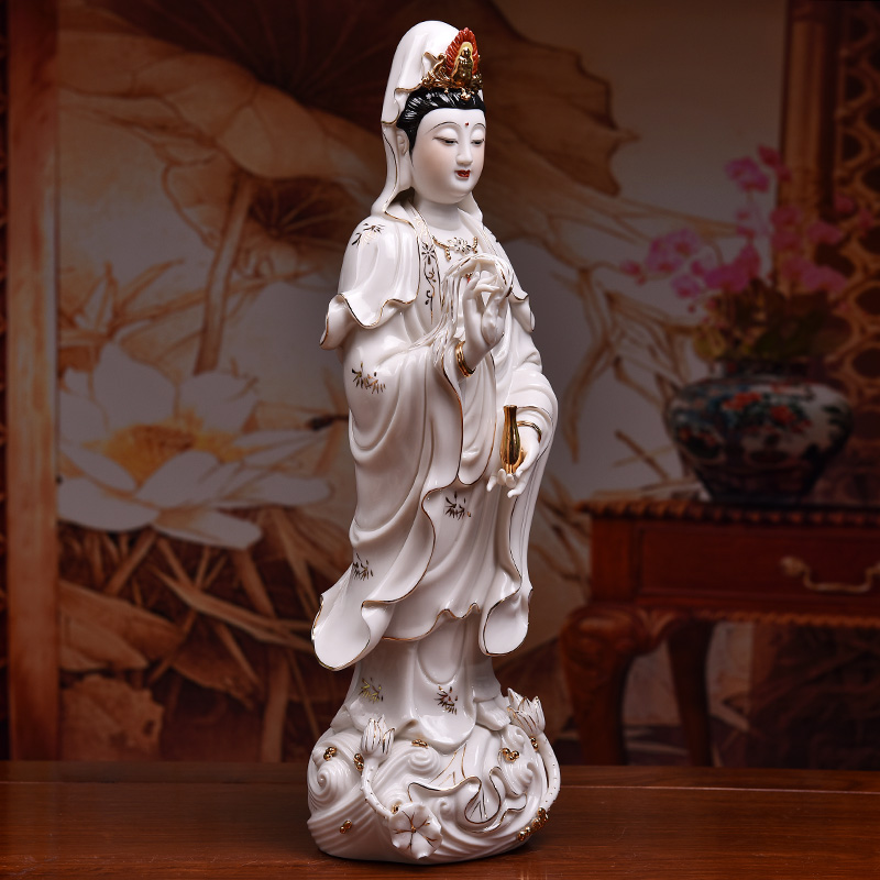 Yutang dai ceramic across indicates the sea goddess of mercy corps Buddha standing like a sacrifice that occupy the home furnishing articles household Bai Jincai avalokitesvara