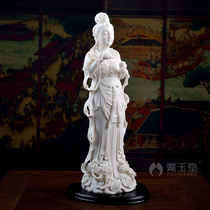 Yutang dai dehua porcelain its art ceramic Buddha furnishing articles/south China sea guanyin (lard white) D01-064