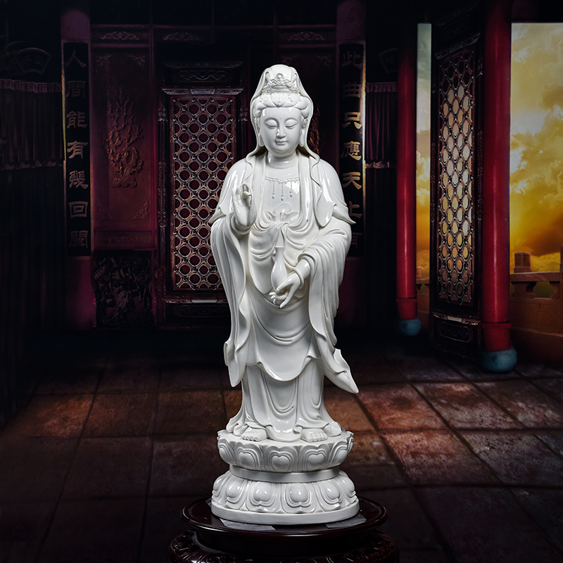 Yutang dai ceramic large avalokitesvara figure of Buddha enshrined furnishing articles/95 cm Gao Lilian guanyin D12-36
