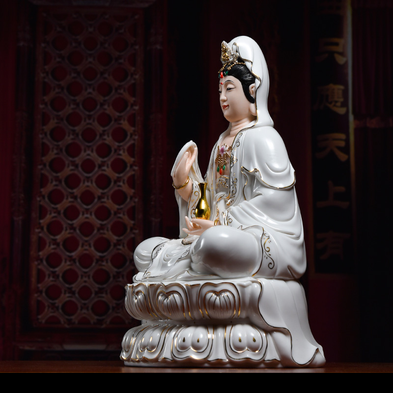 Yutang dai ceramic guanyin Buddha home furnishing articles dehua white porcelain Bai Jincai avalokitesvara like at home