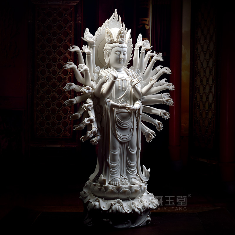 Yutang dai dehua porcelain porcelain carving furnishing articles/made lotus avalokitesvara figure of Buddha of guanyin D17-103