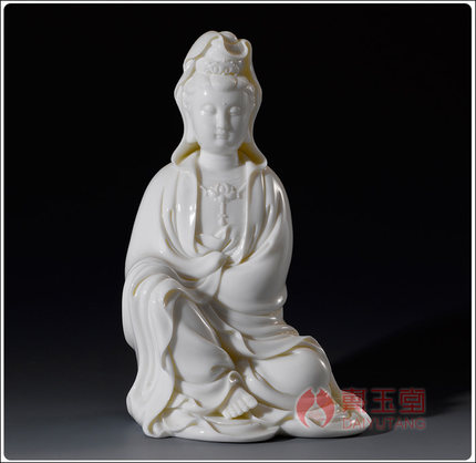 White marble porcelain production is pulled from the shelves 】 【 8 inches sitting guanyin bodhisattva Buddha furnishing articles