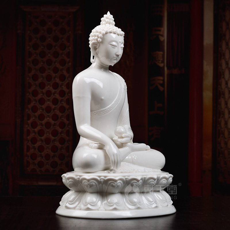 Yutang dai dehua white porcelain craft art of figure of Buddha furnishing articles/shakyamuni Buddha white glaze D44-33 a