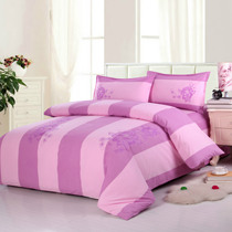 Inclined padded cotton old coarse cloth embroidered four-piece double bed embroidered bed sheets quilt cover 1 8m bed