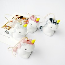 New cute cartoon ceramic wind chimes pendant bag pendant female student Day gift