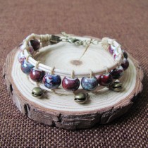 Ethnic style retro hand-woven ceramic couple bracelet female student gift Jingdezhen ceramic accessories