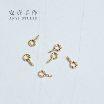 Sheep horn nail 9-character threaded nail copper plated 14K gold pendant hanging head diy hand accessories material color retention
