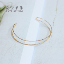 Bucket opening bracelet semi-finished diy handmade jewelry accessories copper plated 14K gold light gold color retention