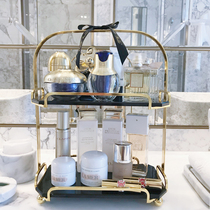 Cosmetics storage shelf Vanity table Metal light luxury dressing bathroom sanitary toilet shelf Perfume tray