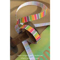Colour striped rostride webbing DIY handmade clothing accessories Mini retro hand account material Decorative Outside single outlet