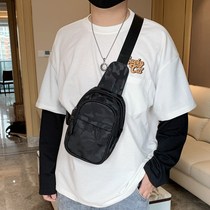 Mens Korean personality chest bag mens casual shoulder bag shoulder bag cross chest bag camouflage sports running bag small backpack