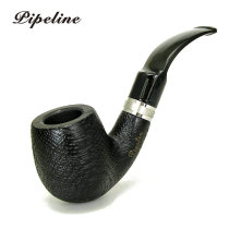 Oak fossil handmade pipe Traditional old-fashioned tobacco bucket curved solid wood smoke pot straight portable brand full set