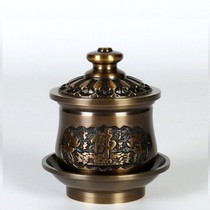 Buddha sad water supply cup Offering water cup Buddha Cup Buddha Hall household pure copper antique Buddha word Holy Water cup with inner liner