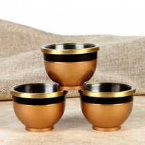 Taiwan pure copper two-color gall tea cup Buddha Hall home dedicated to the God of Wealth Guanyin Xianjia holy water cup for a cup of tribute wine cup
